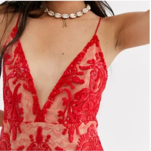 ⭐️ Embroidered Tapestry V Neck Low Cut Boho Peasant Hipster Hippie Mini Dress - Picture 7 of 10